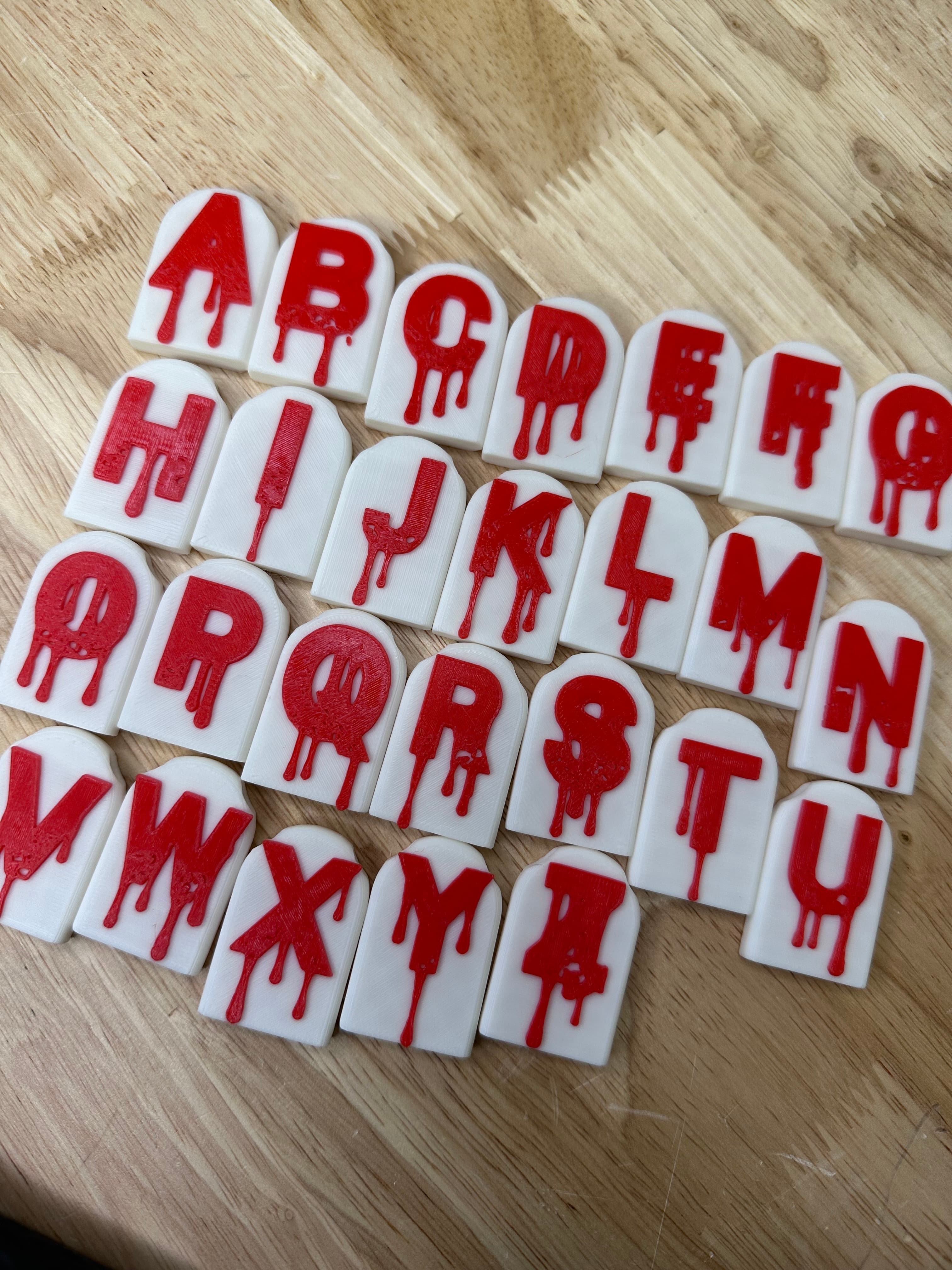 Eerie Elegance: Halloween Headstone Alphabet Keychain - Personalize Your Spooky Style! FULL ALPHABET 3d model