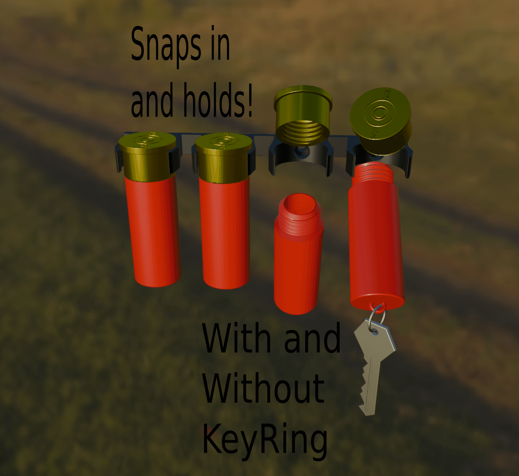 Shotgun Shell Key Chain / Container 3d model