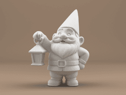 Cute Garden Gnome with Lantern – 3D Printable Fantasy Gnome Figurine 3d model