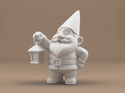 Cute Garden Gnome with Lantern – 3D Printable Fantasy Gnome Figurine 3d model