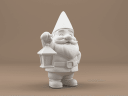 Cute Garden Gnome with Lantern – 3D Printable Fantasy Gnome Figurine 3d model