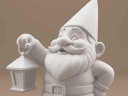 Cute Garden Gnome with Lantern – 3D Printable Fantasy Gnome Figurine 3d model