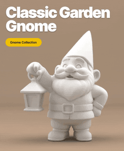 Cute Garden Gnome with Lantern – 3D Printable Fantasy Gnome Figurine 3d model