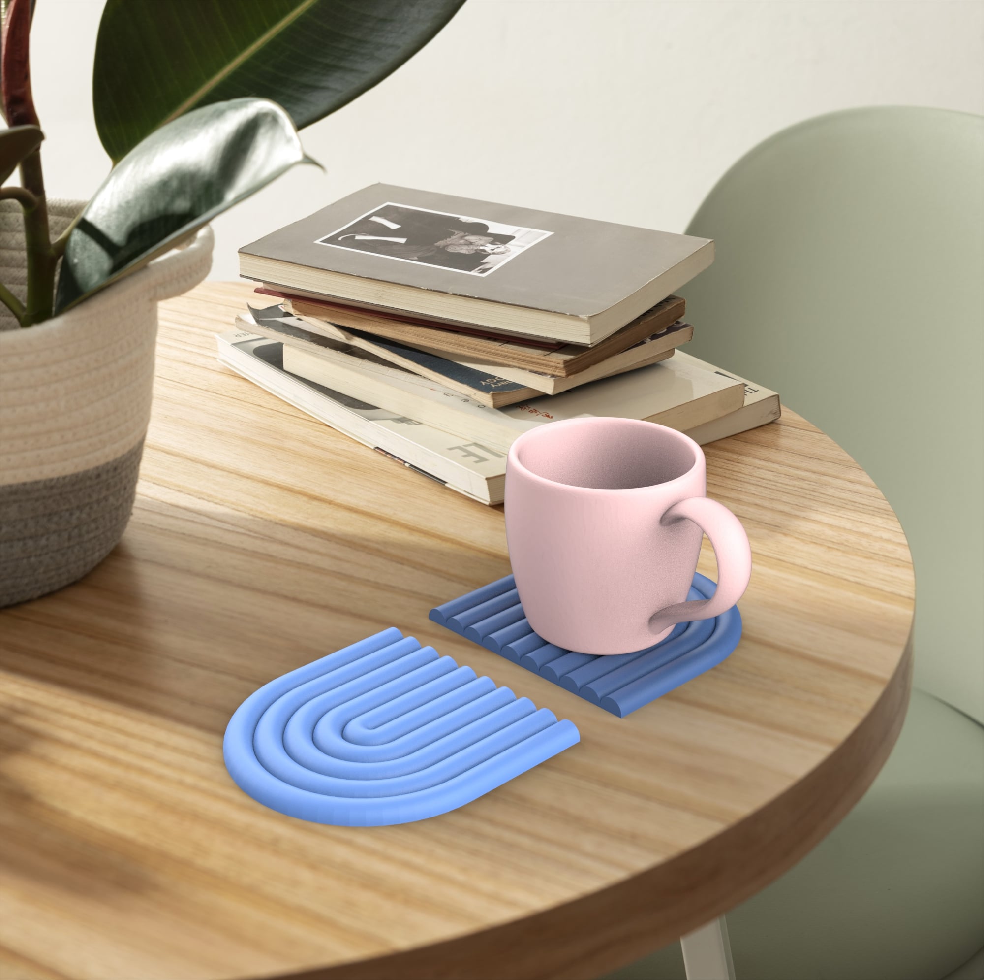 Minimalistic Semicircle Coaster, Modern Nordic Style, Modern Deco Crafty, Special Gift 3d model