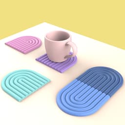 Minimalistic Semicircle Coaster, Modern Nordic Style, Modern Deco Crafty, Special Gift 3d model