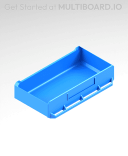 4x1x2 LU - Labelled - Magnetic - Simple Multibin Drawer 3d model