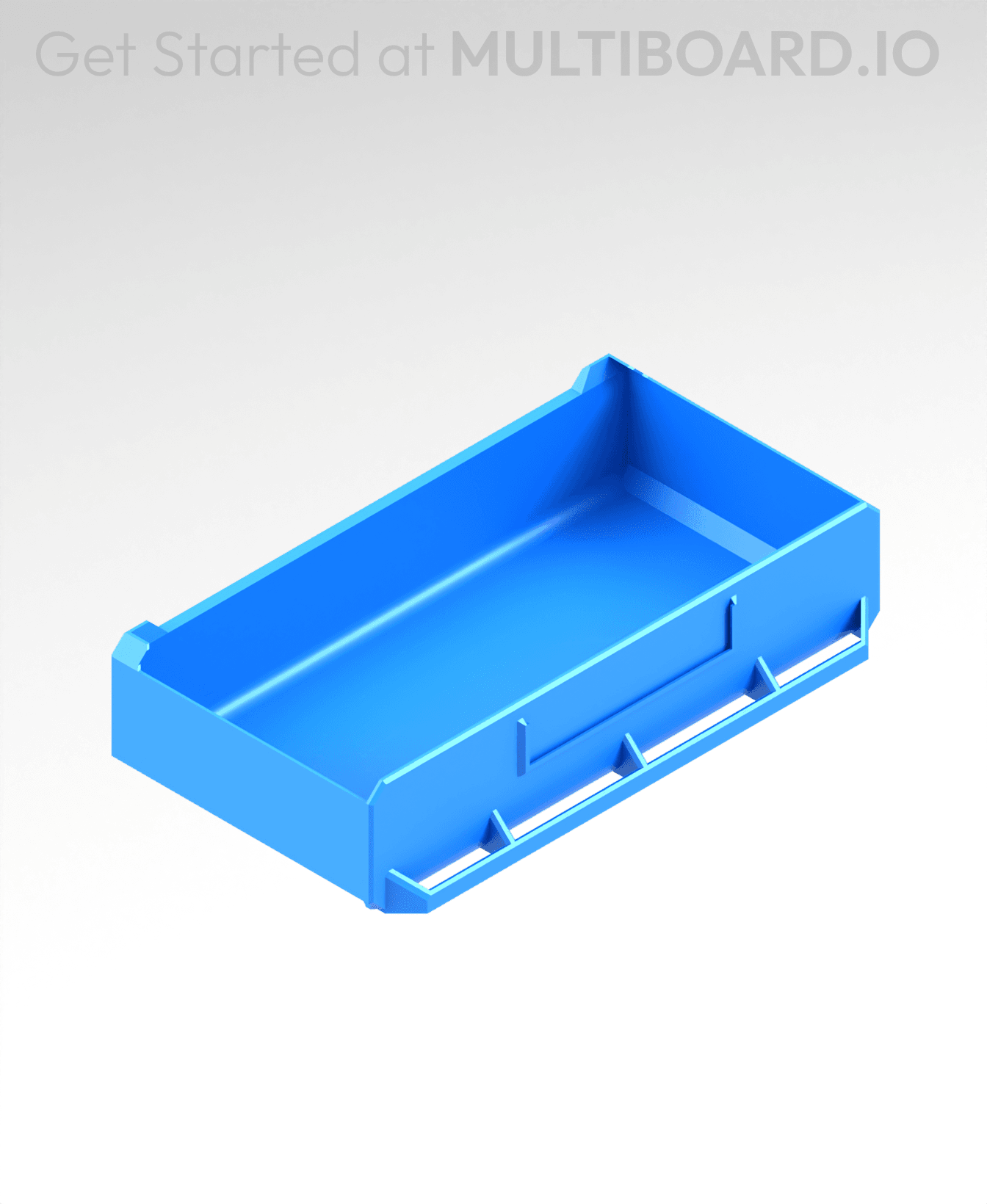 4x1x2 LU - Labelled - Magnetic - Simple Multibin Drawer 3d model