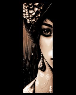 Beauty can be seen even in the slightest view - Set of Bookmarks - Geisha Design 3d model