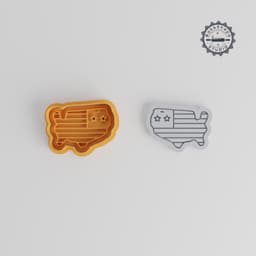 USA Map Shape Cutter & Stamp Set, Perfect for Cookies & Fondant, S/M/L Sizes, 6 Pieces PRODUCT_2843 3d model