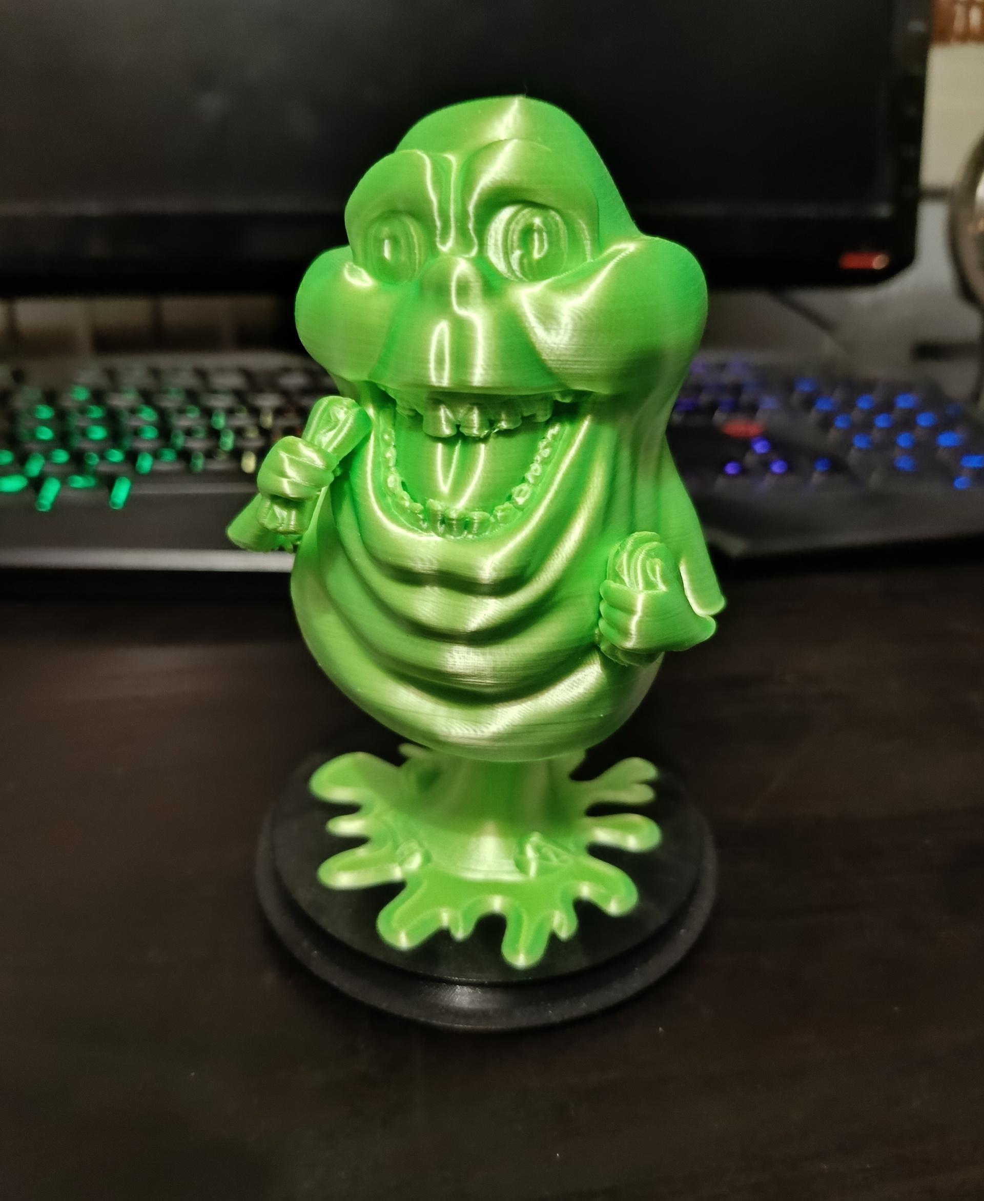 Little Big Head- Slimer (Ghostbusters) - Little Big Head Slimer from Ghostbusters designed by ChelsCCT (ChelseyCreatesThings) and printed by Frikarte3D using Artillery Fluo Green and Geeetech Black PLA filaments. - 3d model