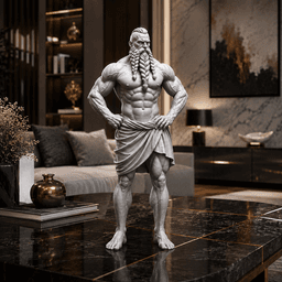 Legendary Viking Warrior Statue STL | Norse Mythology Figure | Muscular Barbarian Sculpture | 3D Pri 3d model