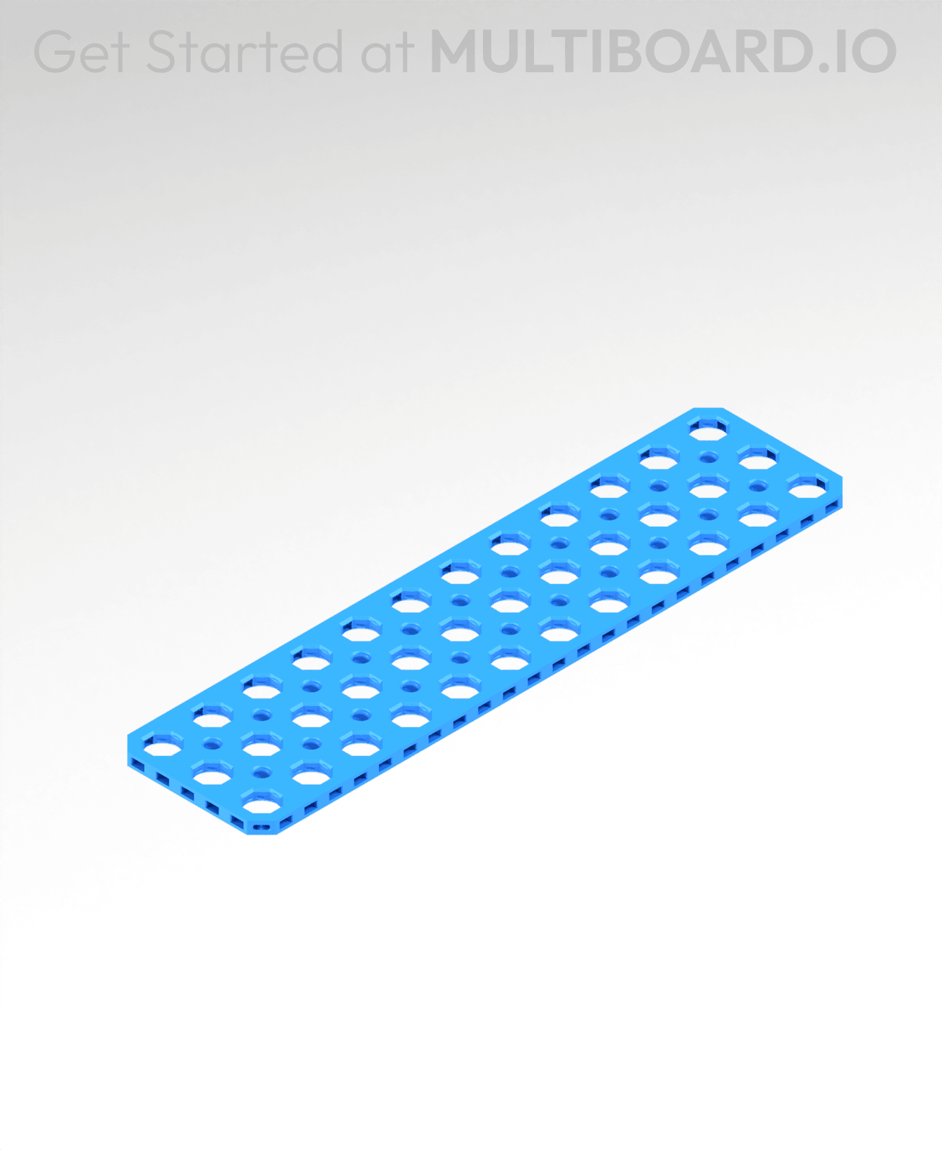 12x3 MU - Mid Hole, Small Thread MU - MultiBoard Plate 3d model