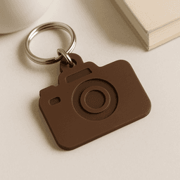 3D Printed Camera Shaped Keychain 3d model