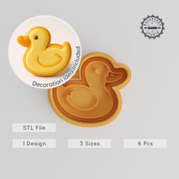 Duck Cookie Cutter & Stamp Set, Animal Shape Molds, Ideal for Fondant & Baking, S/M/L Sizes, Wildlife Pond Duck Design PRODUCT_2144 3d model