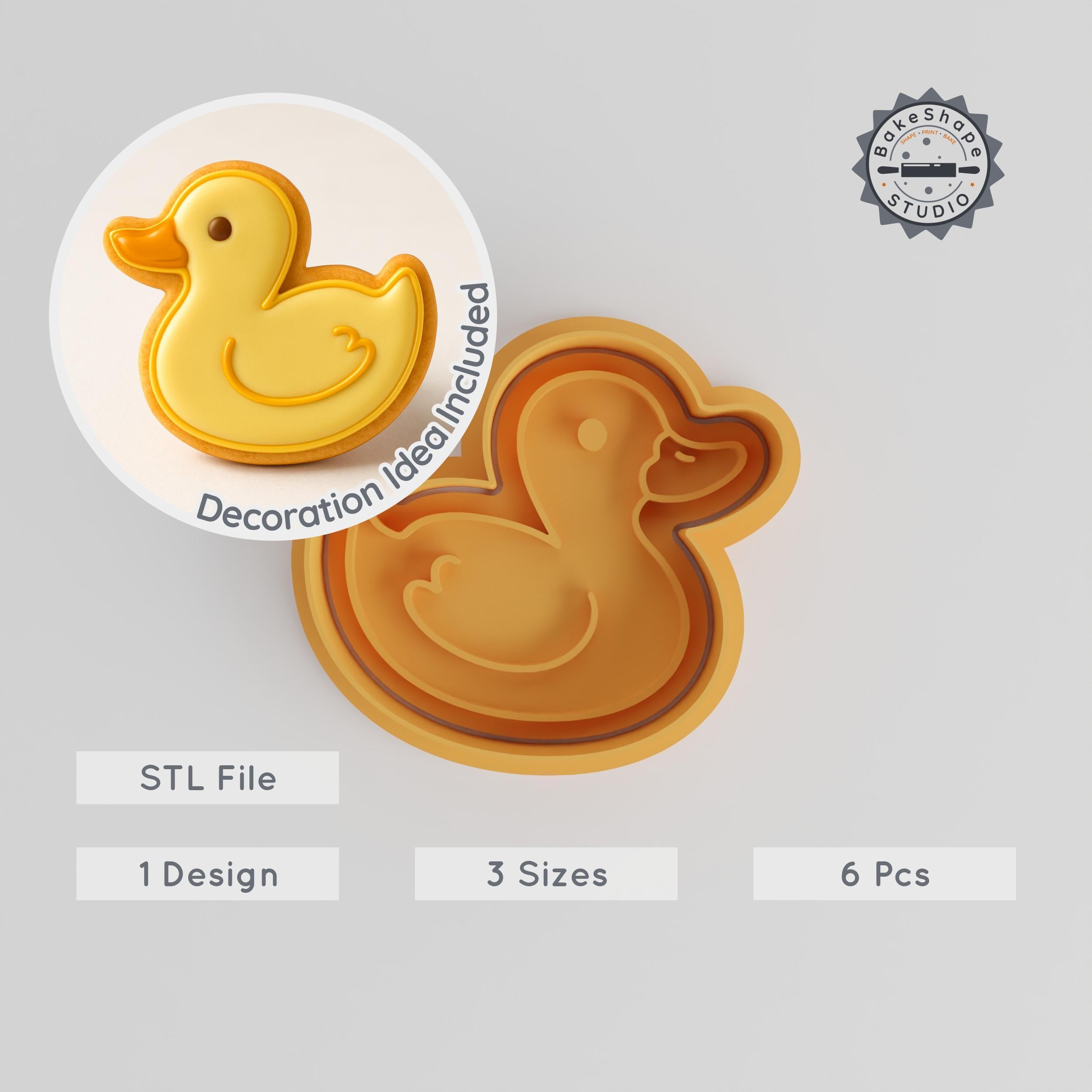 Duck Cookie Cutter & Stamp Set, Animal Shape Molds, Ideal for Fondant & Baking, S/M/L Sizes, Wildlife Pond Duck Design PRODUCT_2144 3d model