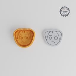 Dog Shape Cutter & Stamp Set, Animal Cookie & Fondant Tool, Includes 6 Pieces in 3 Sizes, Introspective Canine Design PRODUCT_909 3d model