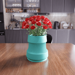 Ribbed Modern Planter - Minimal Flower Pot 3d model
