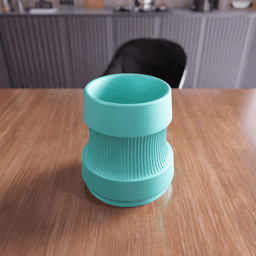 Ribbed Modern Planter - Minimal Flower Pot 3d model
