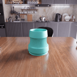 Ribbed Modern Planter - Minimal Flower Pot 3d model