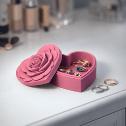 Rose Heart Gift Box | Romantic Blooming Flower Jewelry Box | Valentine’s Day Decor 3d model