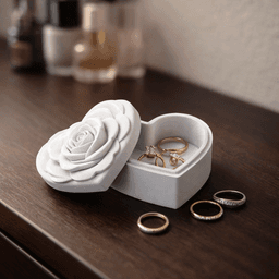 Rose Heart Gift Box | Romantic Blooming Flower Jewelry Box | Valentine’s Day Decor 3d model