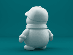 Minimalist Snowman with Baseball Cap – Cute Christmas 3D Printable Figurine 3d model