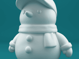 Minimalist Snowman with Baseball Cap – Cute Christmas 3D Printable Figurine 3d model
