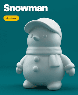 Minimalist Snowman with Baseball Cap – Cute Christmas 3D Printable Figurine 3d model
