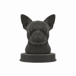 Chug (with chihuahua ears) Dog Bust with Nameplate - Personalized statue 3d model