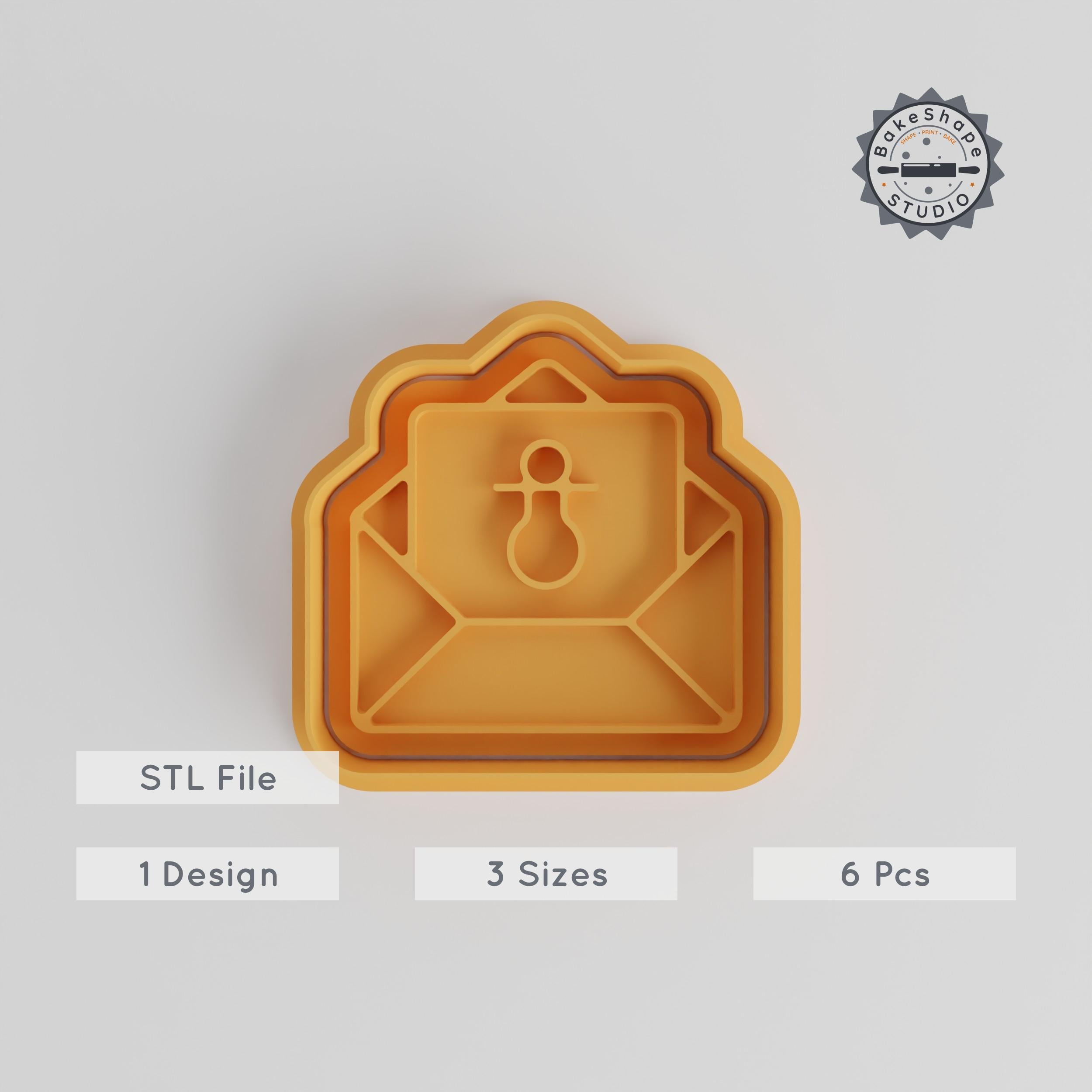 Newborn Celebration Cookie Cutter & Stamp Set, Baby Shower Decoration, 6-Piece Shape Collection for Fondant Baking PRODUCT_3583 3d model