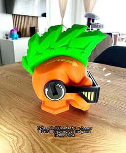 Headset Skull Stand - Inspired by "Cyber Punk" 3d model