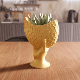 Surrealist Holding Hand Dragon Egg Planter 3d model