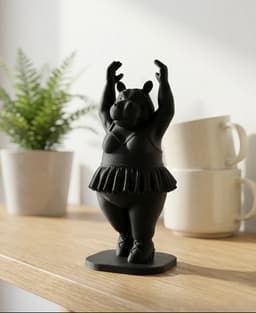 Charming Ballerina Hippo Figurine 3d model