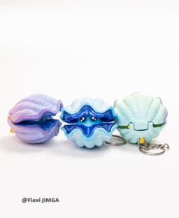 Giant Clam Fidget Clicker & Keychain 3d model