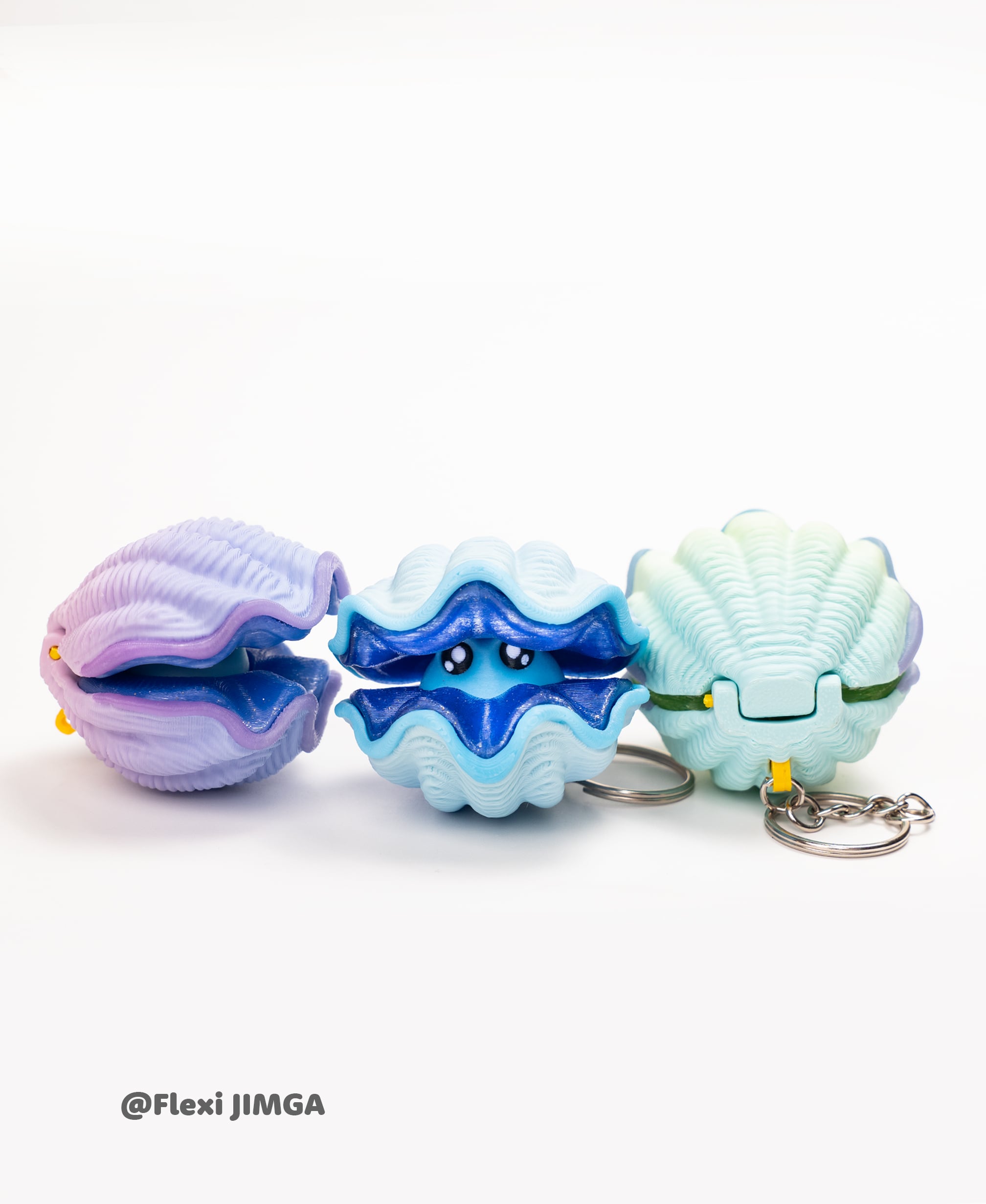 Giant Clam Fidget Clicker & Keychain 3d model