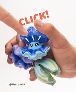 Giant Clam Fidget Clicker & Keychain 3d model