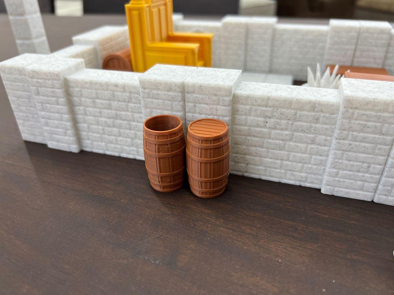 Tabletop gaming barrel - Open and Closed - Print in place 3d model