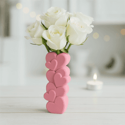 3D Hearts Love Vase | Stacked Heart Flower Vase | Romantic Anniversary & Valentine’s Day Decor | STL 3d model