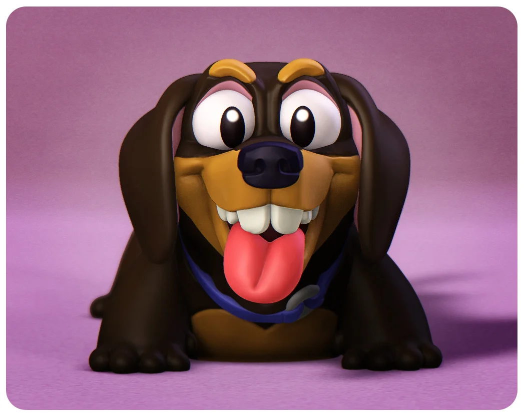 Happy Dogs Daschund 3d model