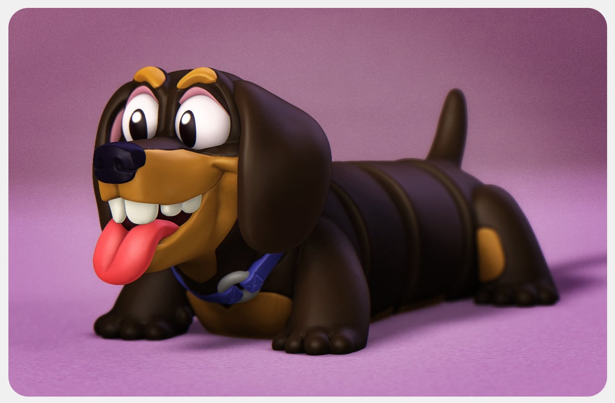 Happy Dogs Daschund 3d model