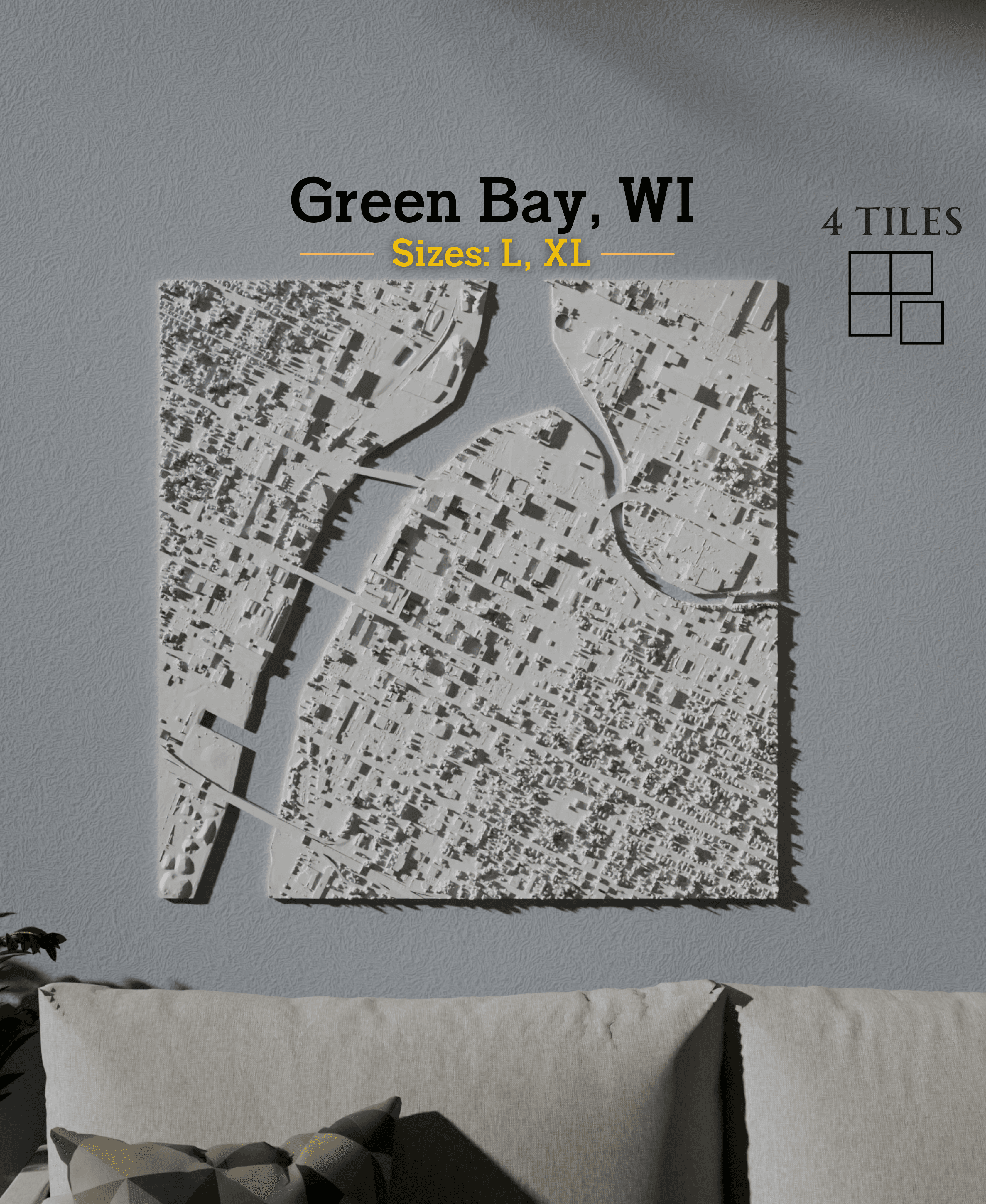 Green Bay, WI - L & XL 3d model