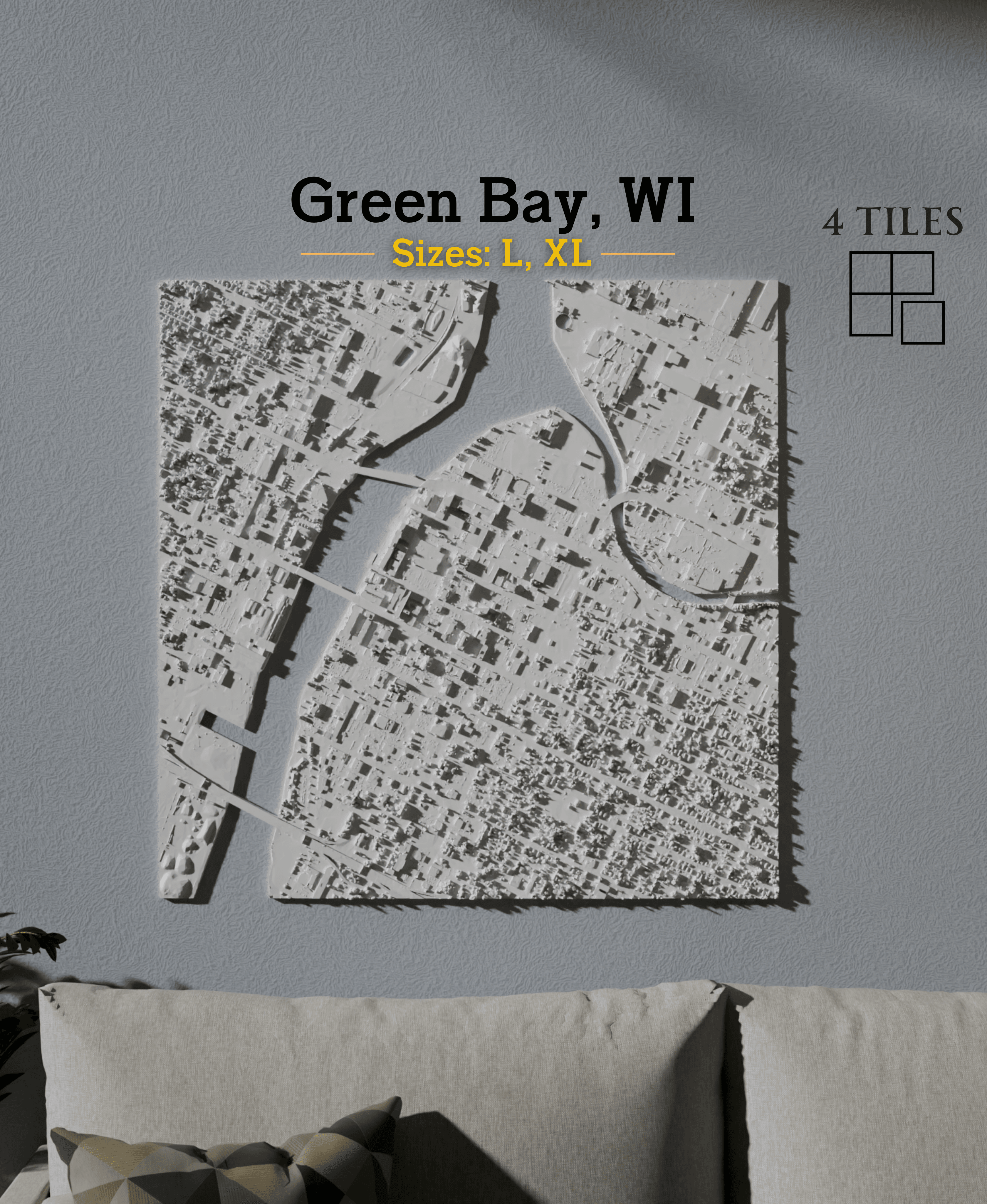 Green Bay, WI - L & XL 3d model