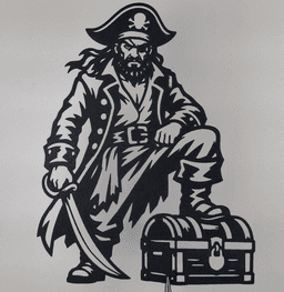 Pirate Captain Treasure Chest 2D Wall Art.3mf 3d model