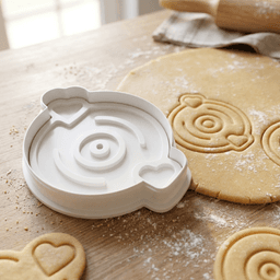 Heart-Shaped Vinyl Cookie Cutter And Stamp 3d model