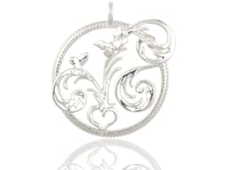 Swedish Kurbits Heart Folk Art Love & Life Necklace Pendant Jewelry Gift 3d model