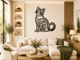 Decorative Sitting Cat 2D Wall Art.stl 3d model