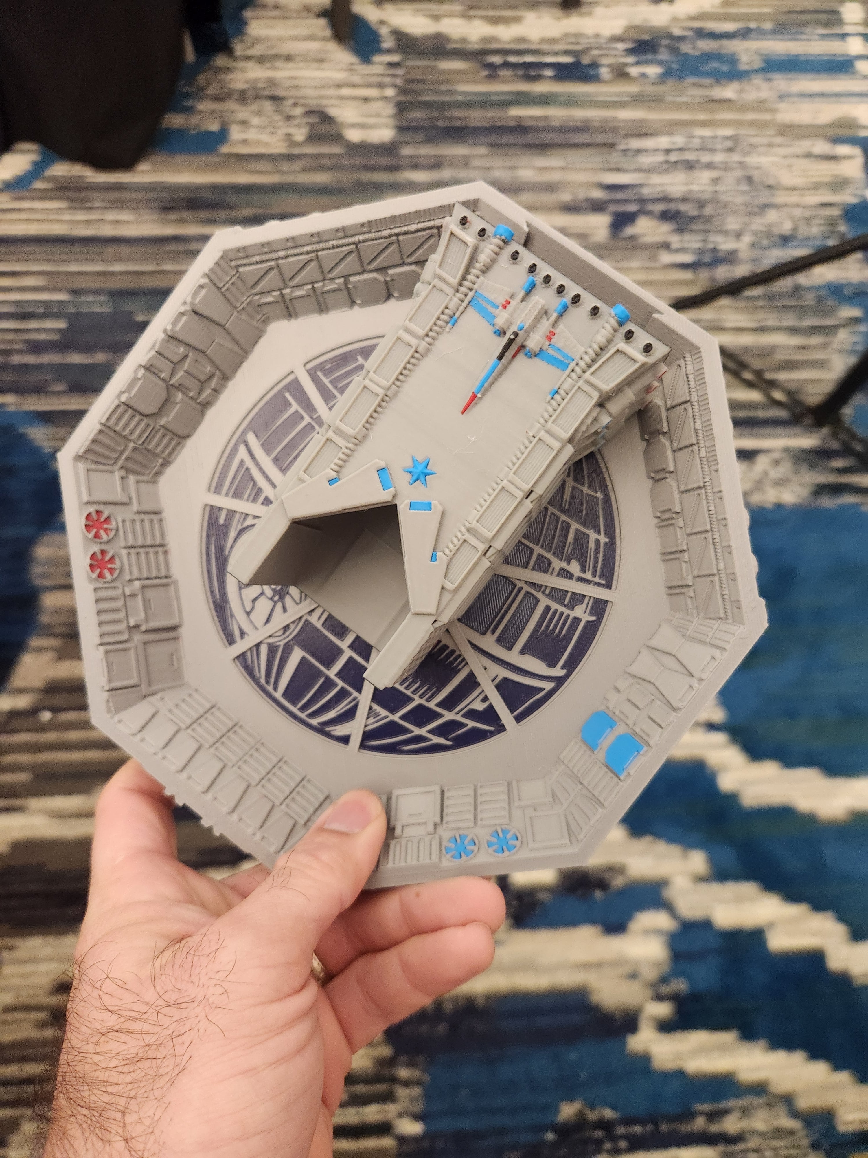 Pre-painted Death Star dice roller 3d model