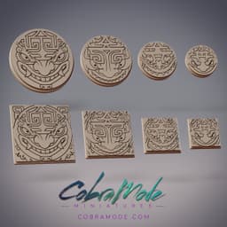 Goblin Emblem Base Pack (8pcs) - Round and Square Versions 3d model