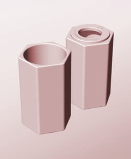 CH68-130-P Modular Stacking pierced container for home decor 3d model