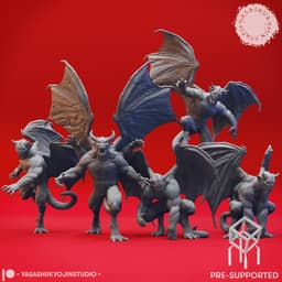 Gargoyle Clan - Tabletop Miniatures (Pre-Supported) 3d model